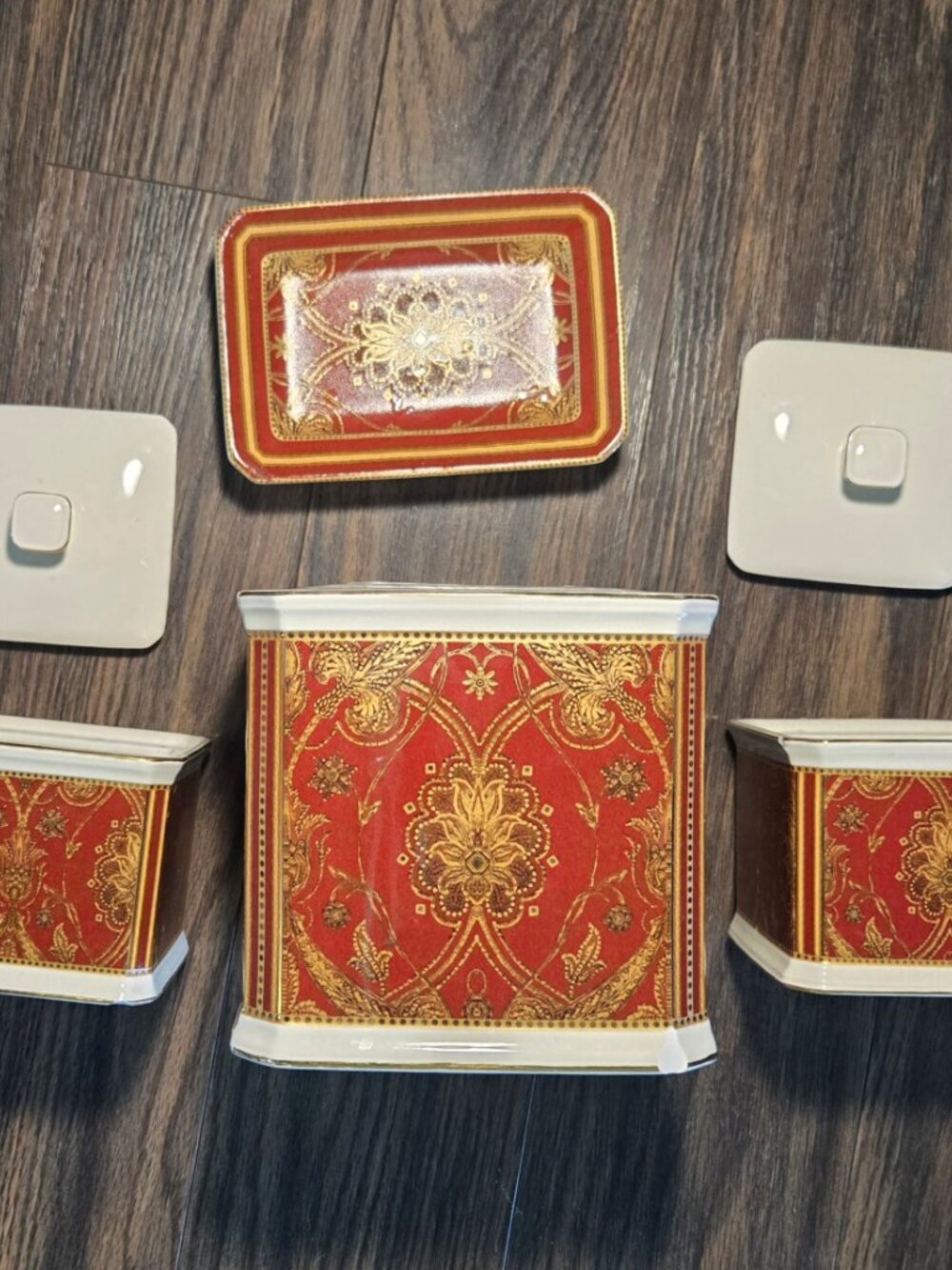 CHARTER CLUB (Macy's) Traditional Style Porcelain Bath Accessory Storage Set NWT